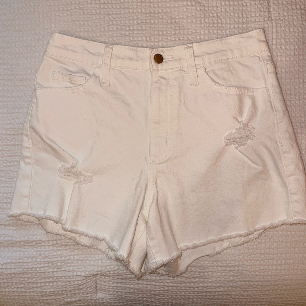 A New Day Highest Rise White Denim Shorts